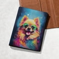 thumbnail image 5 of Hippie Pomeranian Portrait oil painting Watercolor Tie-dye Vintage Travel Passport Wallet Pom Dog Lover Gifts PU Leather Passport Holder Cover - 00015, 5 of 5