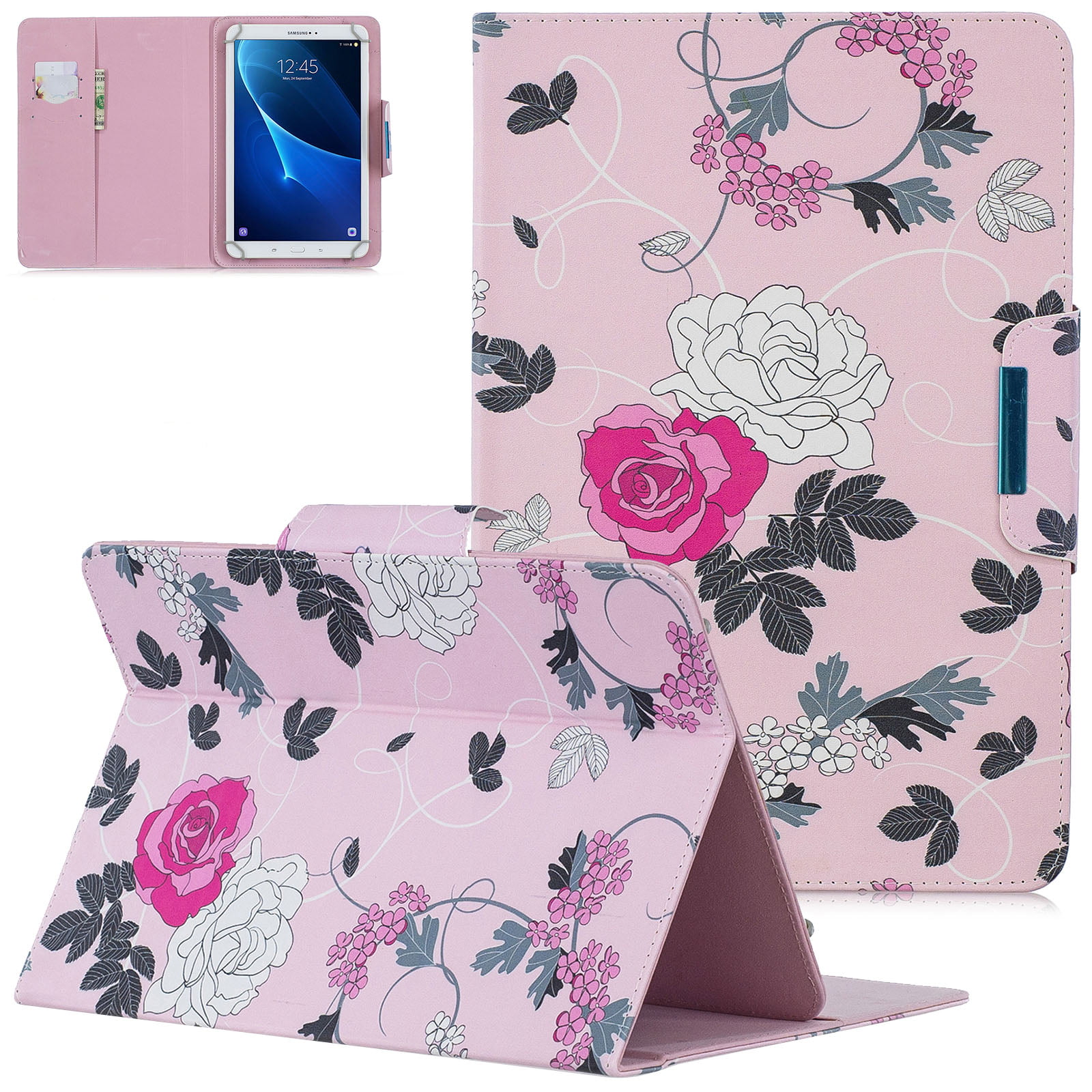 pa43 Compatible with 9-10.5 inch Universal Case with Card Slots Wallet Case Folio Flip Stand Cover Case for Samsung Galaxy Tab S4 10.5/Tab A 10.5/ Tab A 10.1/Tab S3 9.7/Tab 4-10.1/Tab E 9.6 
