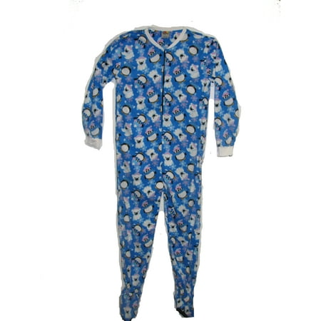 Pajama Fun Prints Youth Footed One Piece Pajamas- Penguins & Polar Bears