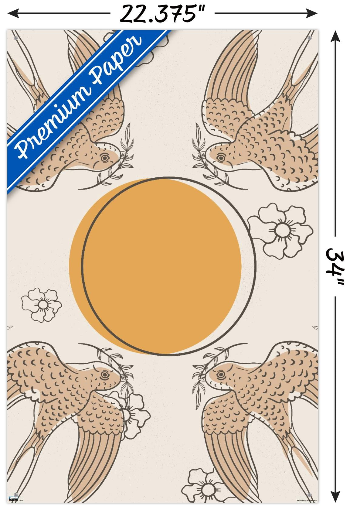 Birds Fly To The Sun Wall Poster with Pushpins, 22.375" x 34"