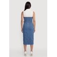 thumbnail image 3 of Women's Layered Look Slit Front Belted Denim Dress, 3 of 3