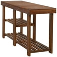 thumbnail image 6 of HomCom Storage Bench, Teak, 6 of 10