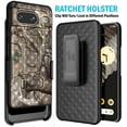 thumbnail image 2 of Case with Clip for Google Pixel 8, Nakedcellphone [Grid Texture] Slim Hard Shell Cover with Stand and [Rotating/Ratchet] Belt Hip Holster Holder Combo, 2 of 10