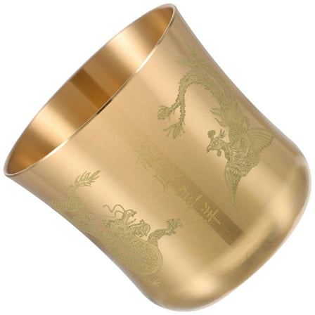 PENIKOKO Kung Fu Tea Cup in Golden Copper, Traditional Chinese Tea Cup for Home and Tea Ceremony Use, 1 Piece
