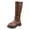 Brown, variant on UngA Woman Boots Wide Toe Box Motorcycle Biker Riding Boots with Buckles Round Toe Dress Boots with Low Chunky Heel Boots for Women Mid Calf Black,Size 7.5
