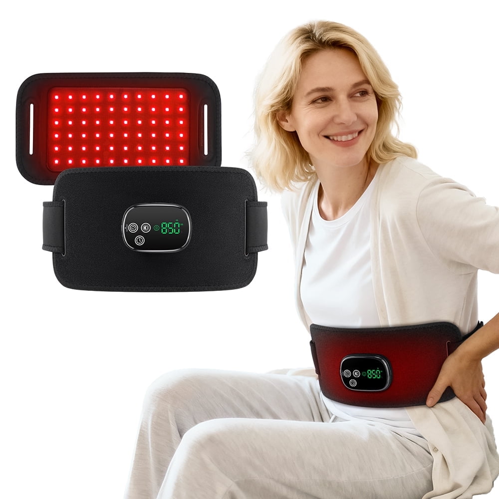Cordless Light Therapy Pad, Dual Wavelength Therapy Pad, Portable 660nm 850nm Home Heating Light Therapy Wrap Belt, Back Waist Shoulder Knee Leg Muscle Relief
