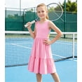 thumbnail image 3 of Aideaone Girls Dresses Athletic Sleeveless Kids Summer Sundress with Criss Cross Rainbow Straps Sporty Dress for Girls 6-10 Years, 3 of 7