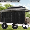 thumbnail image 3 of Pakunoda 14' X 6.5' Outdoor Curtains for 12' X 16' Gazebo, Waterproof Outdoor Privacy Curtain Panel set of 4, Black(Curtain Only), 3 of 8