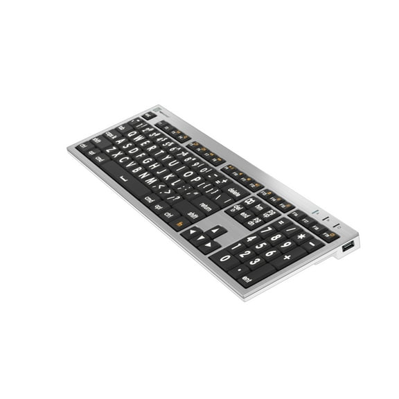 Large Print - White on Black ALBA Slimline Keyboard – Mac