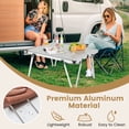 thumbnail image 6 of Gymax Folding Camping Table w/ Storage Bag & Waterproof Desktop Aluminum Structure Silver, 6 of 10