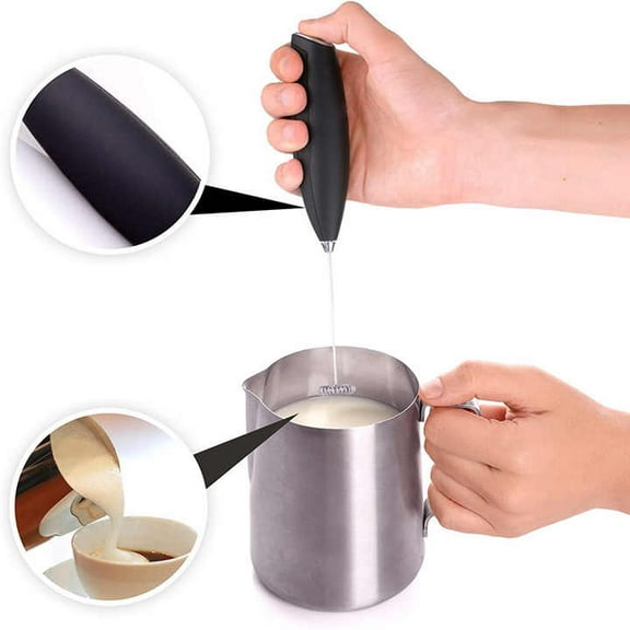 Handheld Electric Milk Frother with Stand for Coffee and Drinks