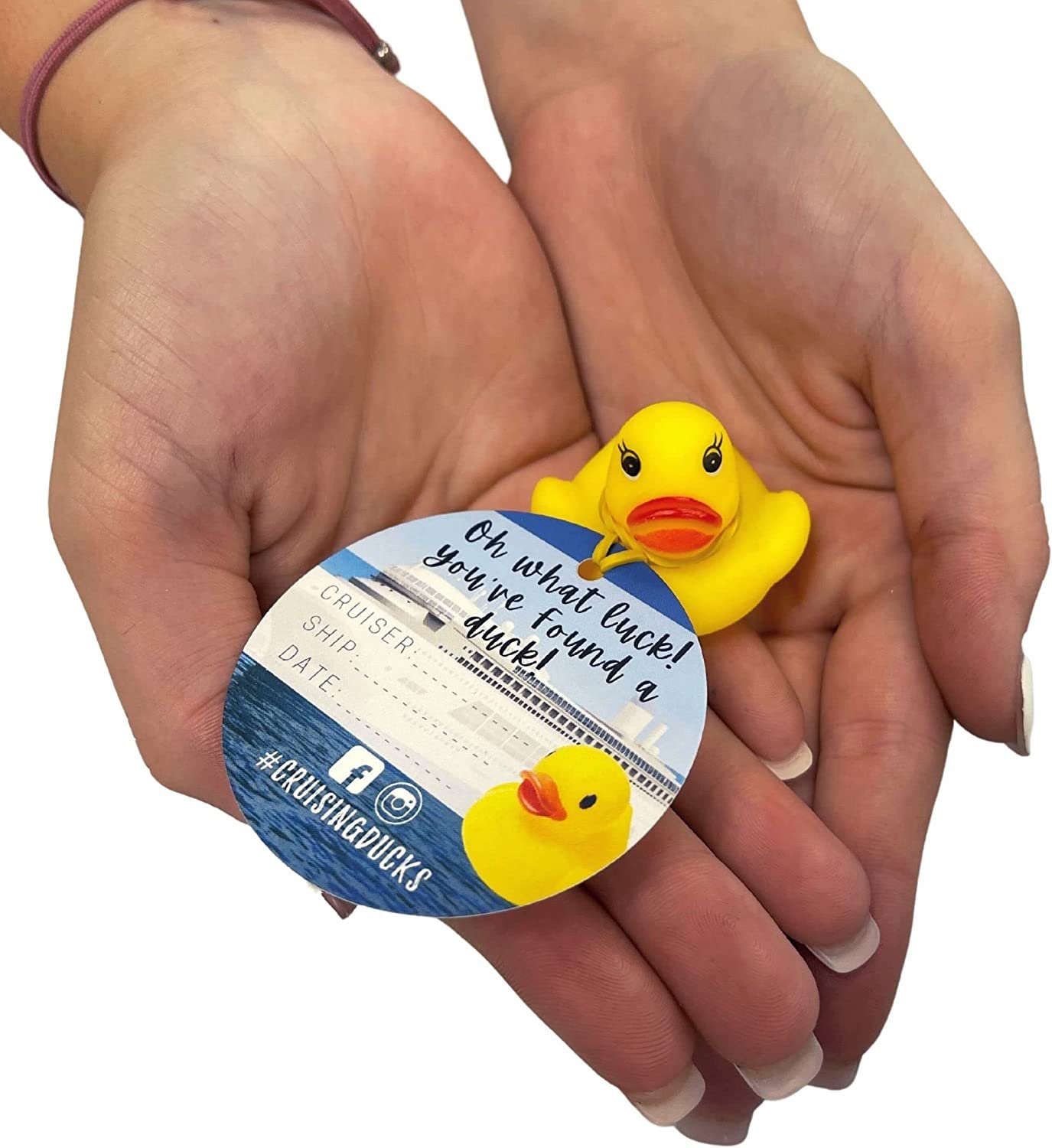 90 Pack Bulk Cruising Ducks Tag Kit with Rubber Ducks & Rubber Bands  Mini Rubber Ducks-Circle Cruising Duck Tags-Rubber Bands  Cruising Ducks Circle Tag with Hole