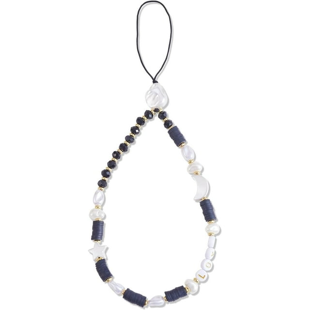 1-2 piezas de cordón de cristal con perlas de imitación para teléfono, correa de muñeca con colgante de rosa para funda, llavero, billetera, decoración