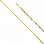 14K Gold 3.7mm Hol Miami Cuban 100 w/Lob lock : 7.5"
