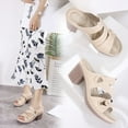 thumbnail image 6 of Women's Sandals Leather Platform Sandal Summer Thick Sole High Heels Ladies Sandal Summer Shoes for Women, 6 of 7