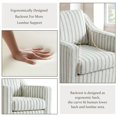 thumbnail image 3 of Swivel Accent Chairs Set of 2, Comfy Swivel Chair with Deep Seat, Upholstered Club Armchair with 360 Degree Rotation Base, Single Sofa Reading Chair for Living Room, Pinstripe Light Blue, 3 of 6