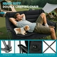 thumbnail image 3 of Slsy XXXL Double Camping Chair, Oversized Loveseat Camping Couch, Fully Padded Heavy Duty Outdoor Folding Chair w/ 2 Cup & Wine Glass Holder Support 900 lbs, 3 of 9