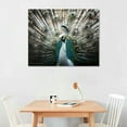 thumbnail image 2 of ARISTURING  Canvas Wall Art with Peacock Picture - Elegant White Peacock Tail Feather Painting Artwork Giclee Prints Wall Decor for Living Room, Bedroom and Bathroom, 2 of 6