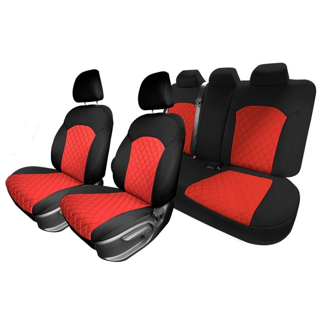 For 2019-2024 Kia Forte FH Group Neoprene Custom Fit Waterproof Car Seat Covers - Full Set Red