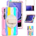 thumbnail image 2 of XYX Case for Samsung Galaxy Tab S9/Tab S9 FE 11.0 Inch with 360 Degree Rotating, Hand Strap, Shoulder Strap, Colourful Pink, 2 of 7