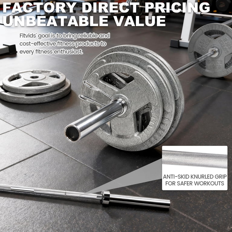 FlexWave Straight Olympic Barbell, Alloy Steel, 2-Inch Diameter