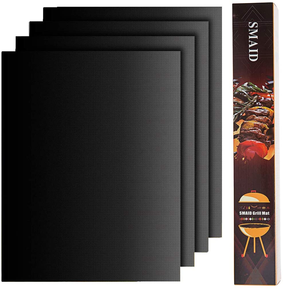 4 pcs Grill Mat BBQ Grill Mats Non Stick - Grill mats for Outdoor Gas Grill,Reusable and Easy to Clean - Works On Gas, Charcoal, Electric Grill and More - 15.75 x 13 Inch - image 1 of 5