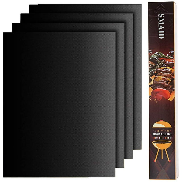 4 pcs Grill Mat BBQ Grill Mats Non Stick - Grill mats for Outdoor Gas Grill,Reusable and Easy to Clean - Works On Gas, Charcoal, Electric Grill and More - 15.75 x 13 Inch