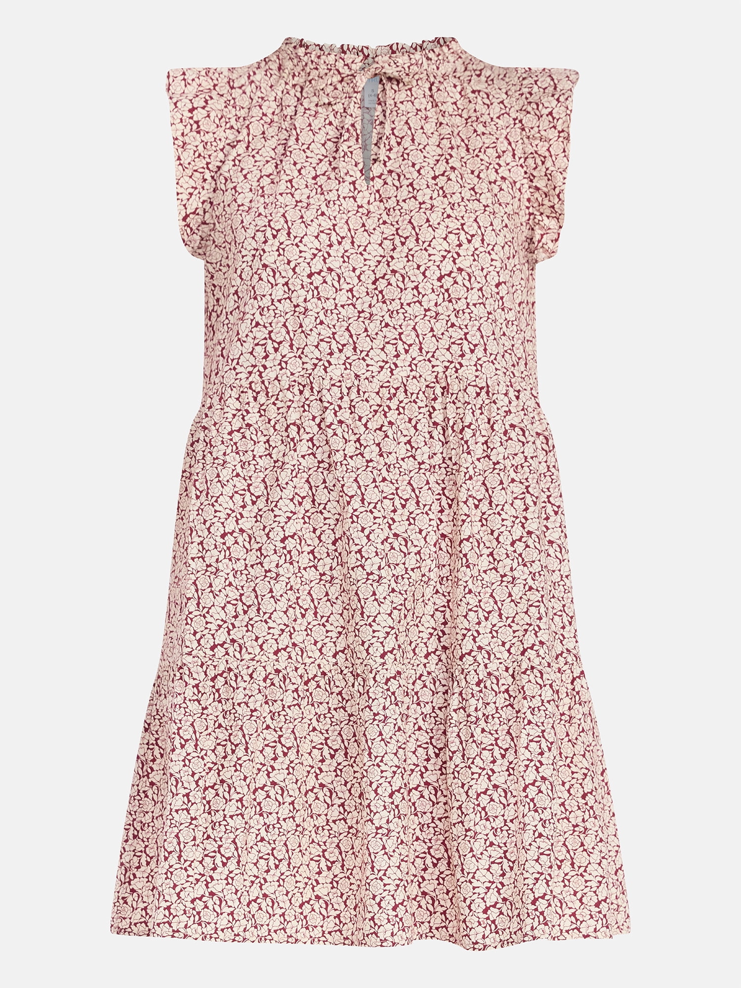 Time and Tru Women’s and Women’s Plus Flutter Sleeve Cotton Mini Dress, Sizes XS-4X