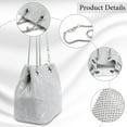thumbnail image 4 of BU FA Silver Evening Bag Rhinestone Purse for Women Sparkly Clutch Handbag Crossbody Bucket Bag for  Wedding Party Prom, 4 of 7
