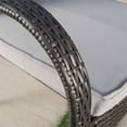 thumbnail image 5 of Noble House San Pico Wicker Stacking Patio Dining Arm Chair in Gray (Set of 4), 5 of 9