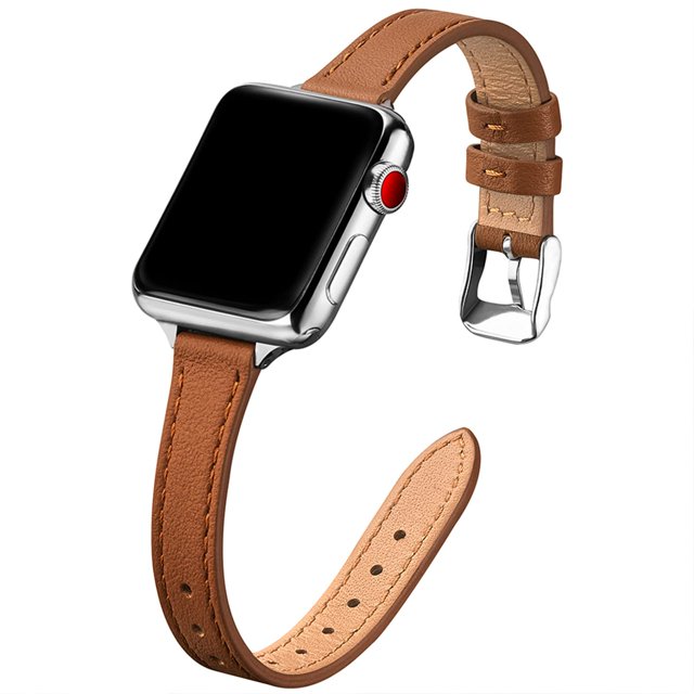 Stiroll Correas De Cuero Delgadas Compatibles Con Apple Watch Band 49 Mm, 46 Mm, 45 Mm, 44 Mm, 42 Mm (Serie 3 2 1) Pulsera Delgada De Cuero De Grano Superior Para Iwatch Ultra Se Series 10/9/8/7/6/5/4