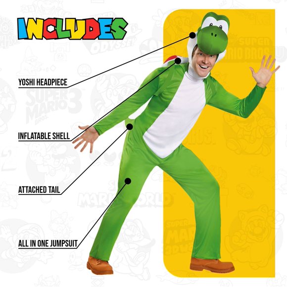 Super Mario Bros Yoshi Deluxe Adult Costume XX-Large 50-52