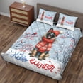 thumbnail image 3 of Hello Winter Belgian Malinois Smiling in Red Scarf Hat Welcome Christmas Quilt Bedding Set Sheepdog Dog Lover Gifts 1 Blanket Bed Cover 2 Pillowcases - 00017, 3 of 5