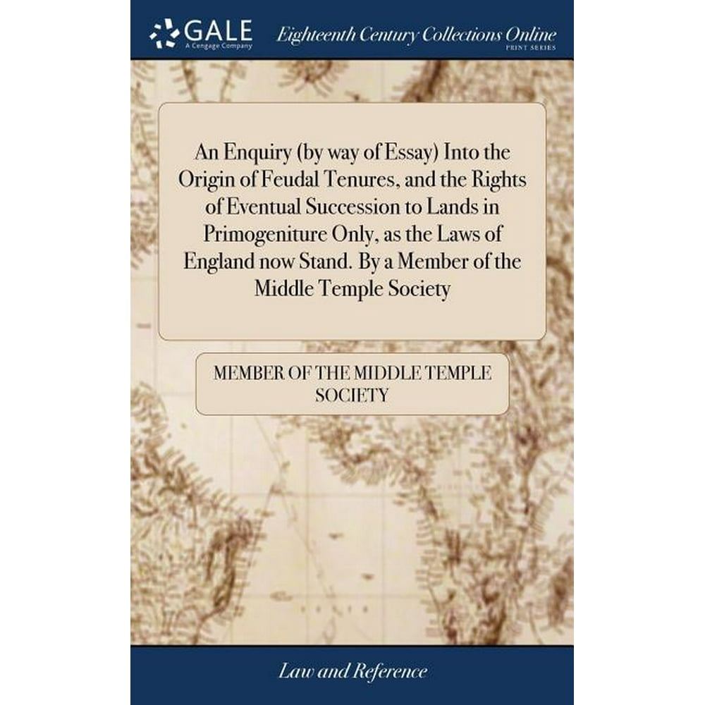 Essay on the canon and feudal law
