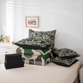 thumbnail image 6 of Catabedysis Vintage Camouflage Camper 7 Pieces Full Size Bedding Sets,Wild Animal Deer Bear Full Size Bed in a Bag For Boys,Green Grey,Black Reversible, 6 of 7