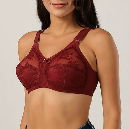 

Patlollav Ultra Thin Full Cup Bra Without Steel Ring Sponge Sexy Lace Adjustment Bra
