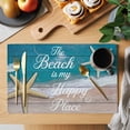 thumbnail image 2 of Turquoise Beach Summer Placemats Set of 8, Starfish Coastal Gradient Placemats for Dining Table, Place Mats for Kitchen Tabletop, Waterproof Wipeable Dining Table Mats Set, 2 of 9