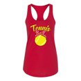 thumbnail image 2 of Wild Bobby, Tennis Mom Cute Bow Ribbon Tennis Ball, Mother's Day, Women Racerback Tank Top, Red, Large, 2 of 3