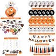 thumbnail image 2 of ZHAOCHENG Globos de Halloween: decoraciones de Halloween, kit de tapices de Halloween, 48 globos, 25 accesorios fotográficos, pancartas, calabazas, coronas de letras, 2 of 5