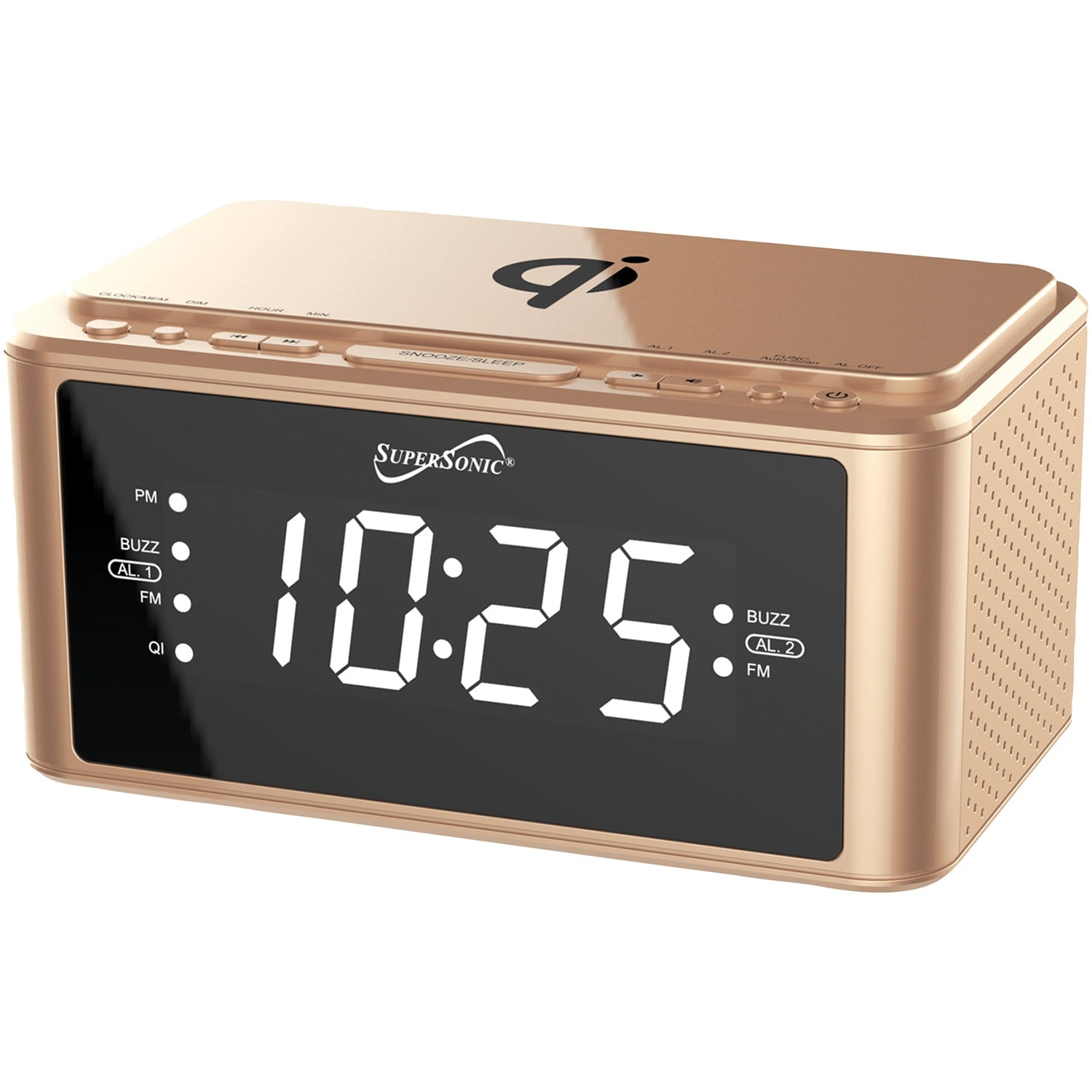 Supersonic Sc6030qigd Clock Radio With Qi Station (gold) Walmart