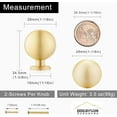 thumbnail image 3 of 15-Pack Solid Brass Cabinet Knobs, Round Ball Gold Knobs for Dresser Drawer, 1.1-Inch Diameter, Sphere Cabinet Pulls, Brushed Brass Finish 15-Pack Standard-1.1 Inch 15-Pack Standard-1.1 Inch, 3 of 8