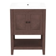 thumbnail image 4 of Modern Freestanding Bathroom Vanity | Open Shelf and Cabinet for Storage | Solid Wood and Stainless - Steel Hardware | Long - lasting in Humid Bathrooms, 4 of 7
