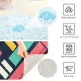 thumbnail image 3 of Yayeee Bath Rug for Bathroom Floor Non Slip Contour Fluffy Soft Absorbent Mat, 20"x24", Red Geometric, 3 of 7