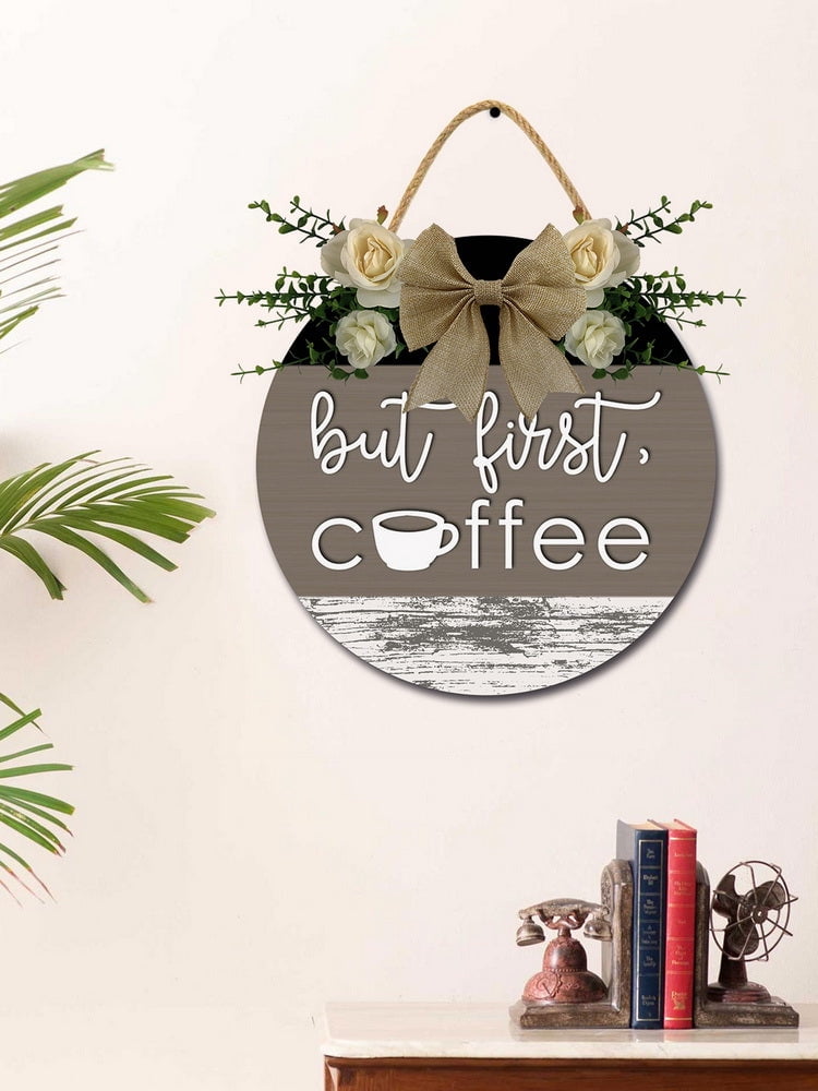 Eveokoki But First Coffee Sign Rustic Wood Coffee Sign Farmhouse Coffee