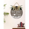 thumbnail image 1 of Eveokoki But First Coffee Sign Rustic Wood Coffee Sign Farmhouse Coffee Bar Wall Decor Wood Plaque Hanging Sign for Home Housewarming Coffee Bar Coffee Station, 11x11 Inch, 1 of 5