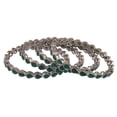 thumbnail image 1 of Efulgenz Crystal Tear Drop Green Bangle Bracelet Indian Oxidized Jewelry Boho Bohemian Faux Kundan Bangle Bridal Wedding Jewelry Indian Bangle Set for Women (4 Pcs) Size 2.4, 1 of 7