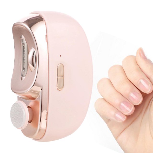 Cortaúñas automático 2 en 1 Yinane herramienta de manicura para ancianos mujeres hombres cuidadores rosa Clip de uñas eléctrico