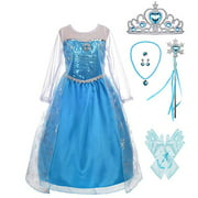 Lito Angels Girls Princess Dress Up Costumes Snow Queen Dress Halloween Christmas Costume with Accessories Size 3T C