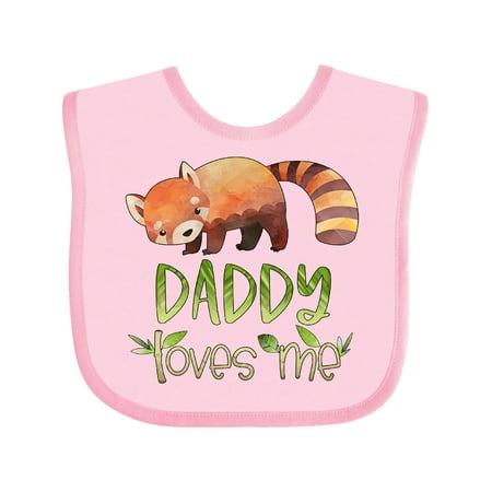 

Inktastic Daddy Loves Me Cute Red Panda Gift Baby Boy or Baby Girl Bib
