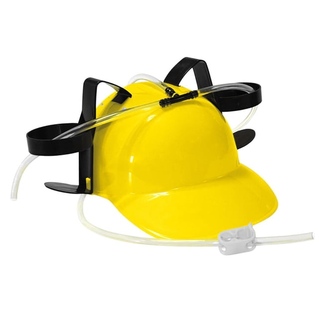 Casco para Beber Guzzler - Tapa para Sombrero de con para Cerveza Y Refrescos - Suministros para Fiestas , Amarillo